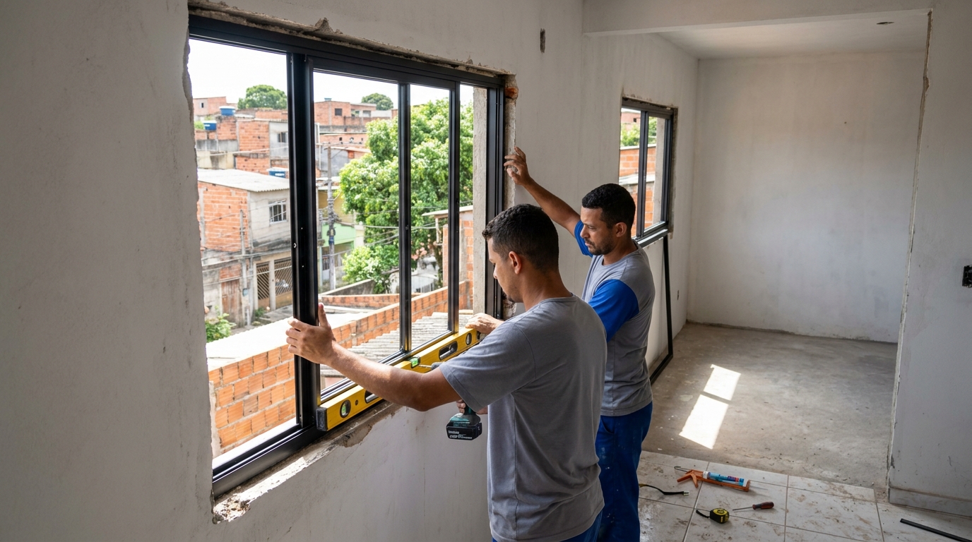 Produção de Portas e Janelas na Vila Queiroz, Contagem‑MG