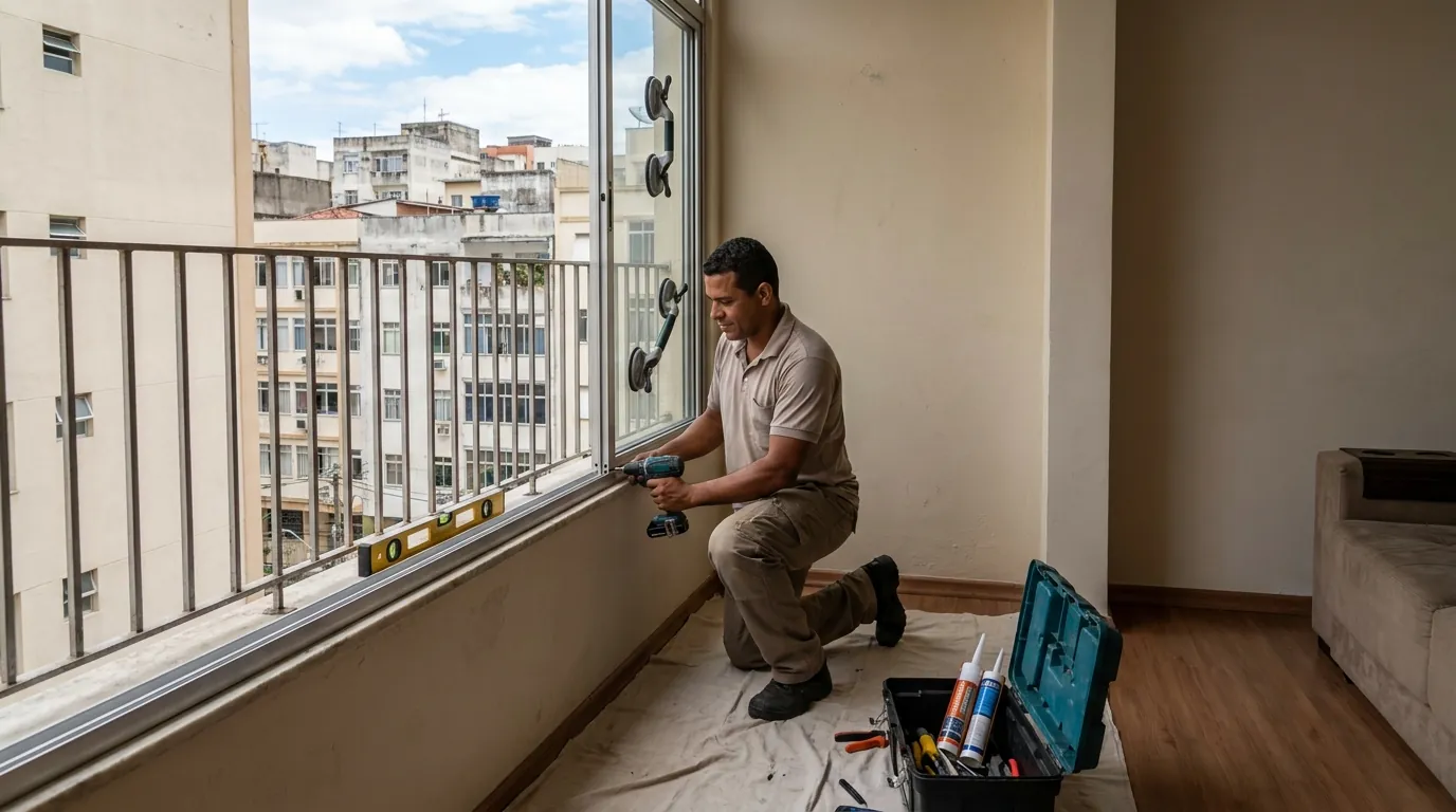 Sacada de Vidro para Apartamento em Contagem‑MG